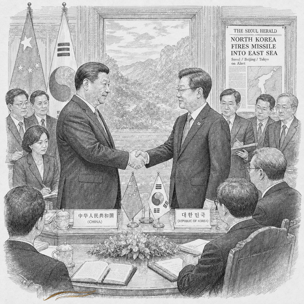 China and South Korea pledge trade, stability as North Korea tests missiles