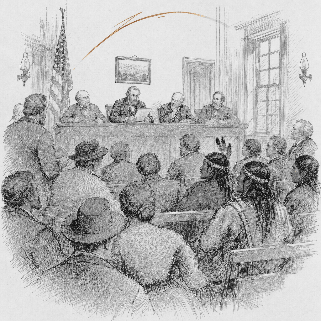 Illustration accompanying article: Franklin, N.C. votes to return ancient Cherokee mound to Eastern Band