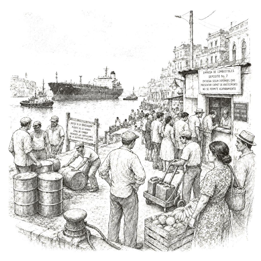 Illustration accompanying article: Cuba braces for aftershocks as U.S. seizures of Venezuela-linked oil surge