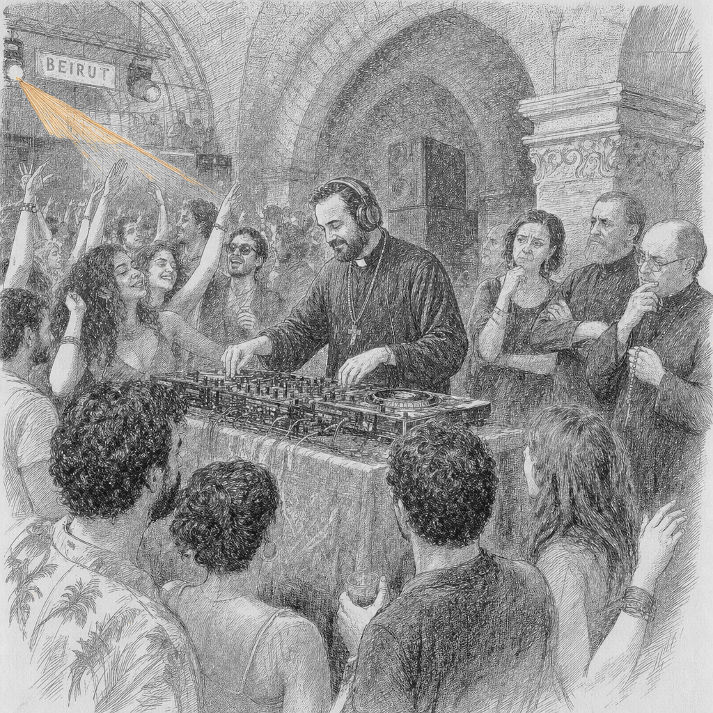 Catholic priest Padre Guilherme DJs a rave in Beirut, drawing cheers and controversy
