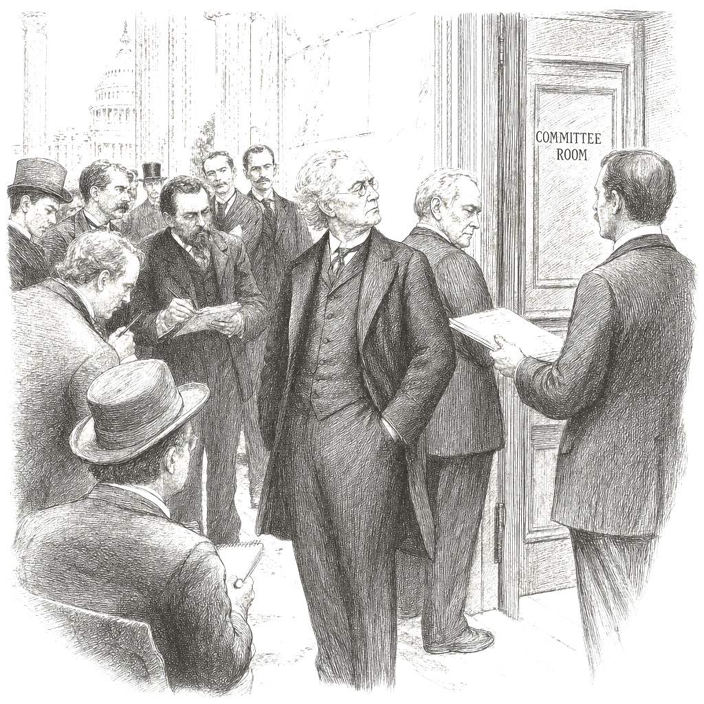 Illustration accompanying article: Clintons refuse House Epstein subpoena as contempt proceedings loom