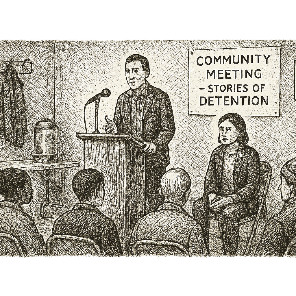 Illustration accompanying article: Minneapolis U.S. citizens describe ICE detention, pressure to inform on