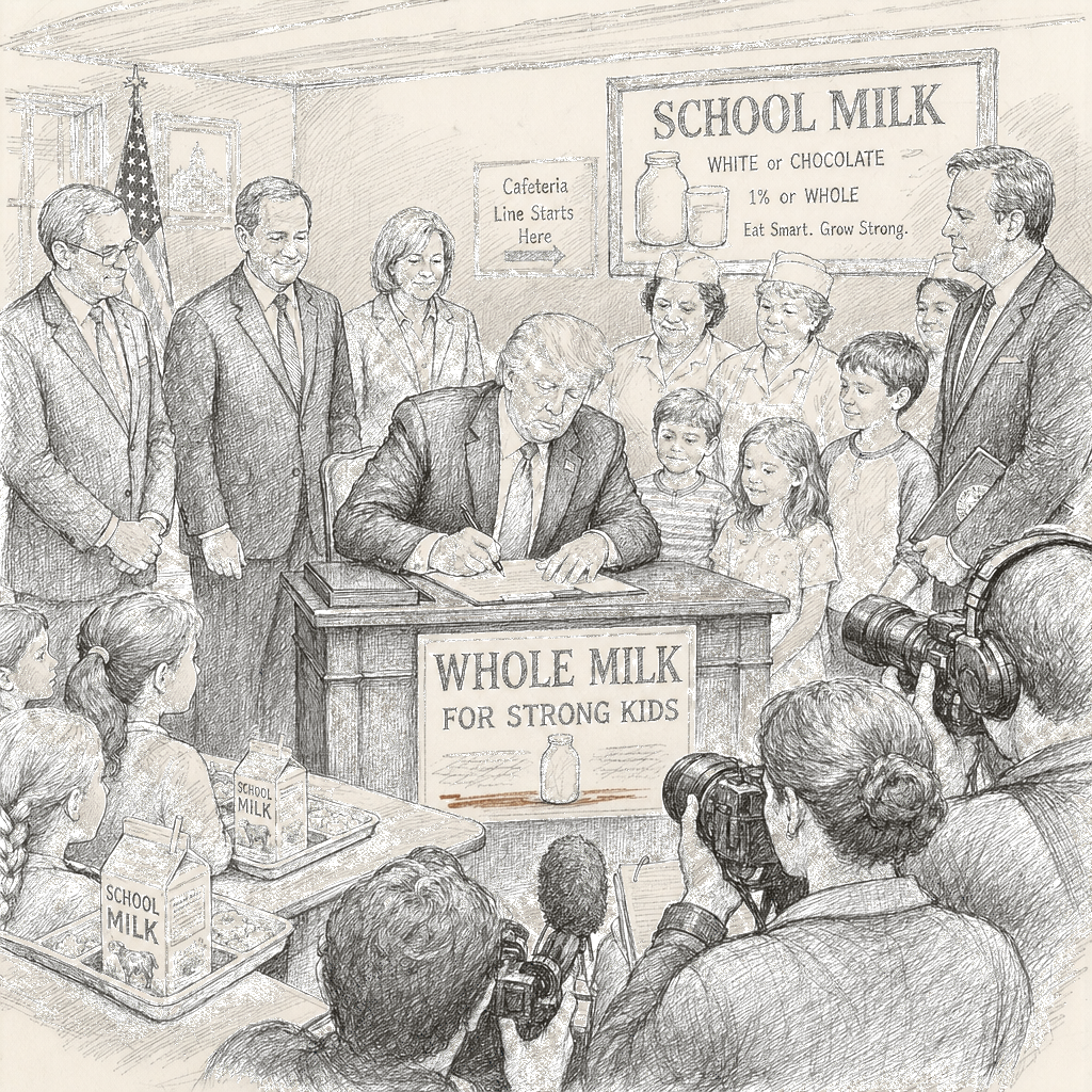Trump signs bill allowing whole milk again in school lunches nationwide