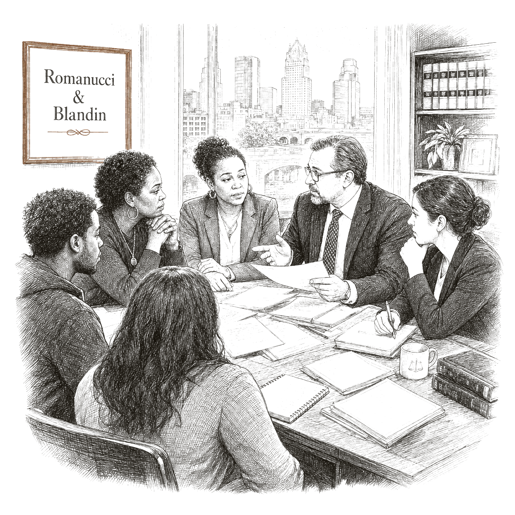 Illustration accompanying article: Good family hires George Floyd law firm to investigate Minneapolis ICE killing