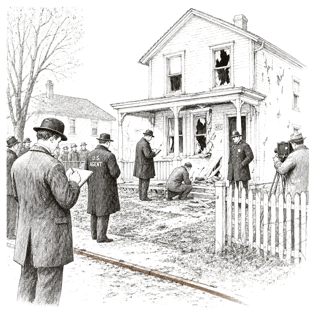 Illustration accompanying article: Grand jury indicts Cincinnati man on federal charges in vandalism of VP Vance's Ohio home