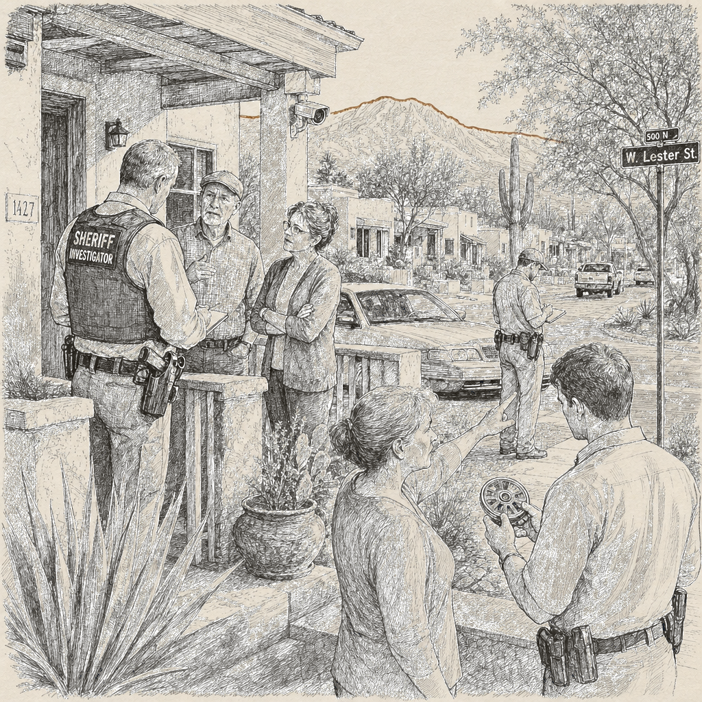 Illustration accompanying article: Investigators ask Tucson residents for videos in Nancy Guthrie case