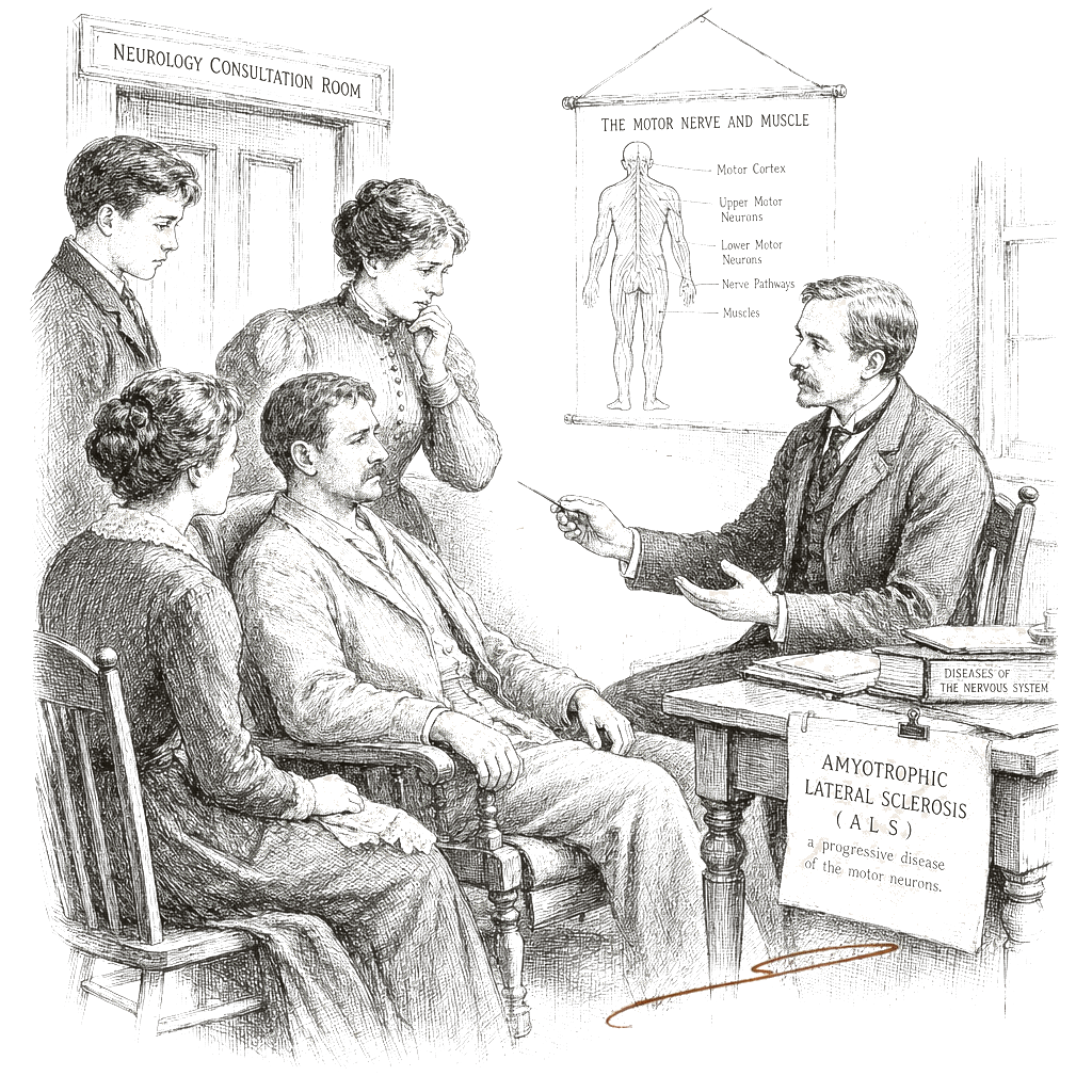 Illustration accompanying article: What is ALS, also known as Lou Gehrig's disease?