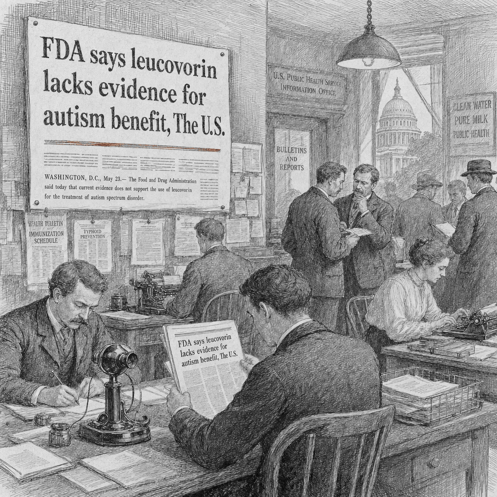 Illustration accompanying article: FDA says leucovorin lacks evidence for autism benefit