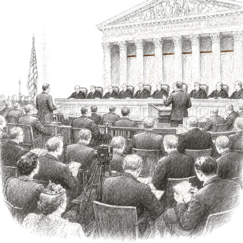 Illustration accompanying article: Supreme Court to hear Mississippi death-row inmate Terry Pitchford appeal