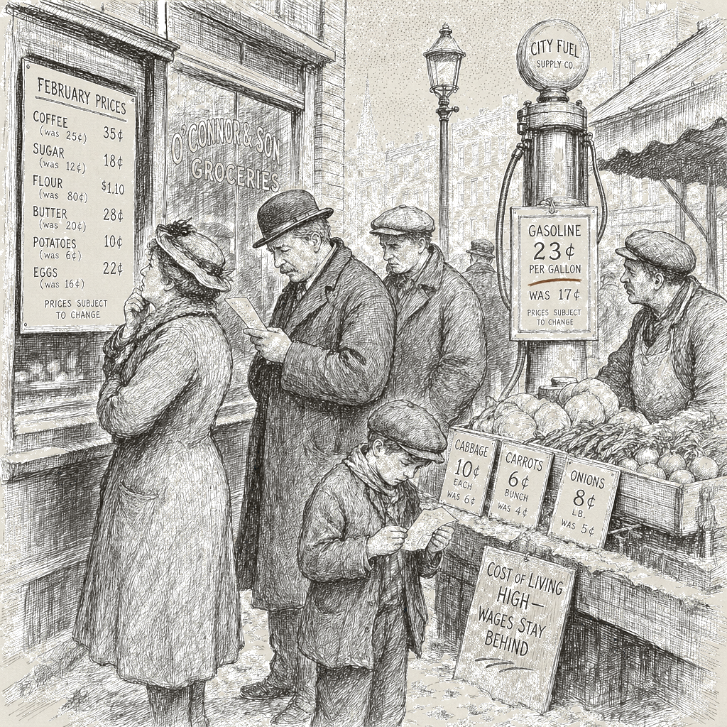 Illustration accompanying article: February inflation stayed elevated before Iran war gas price spike