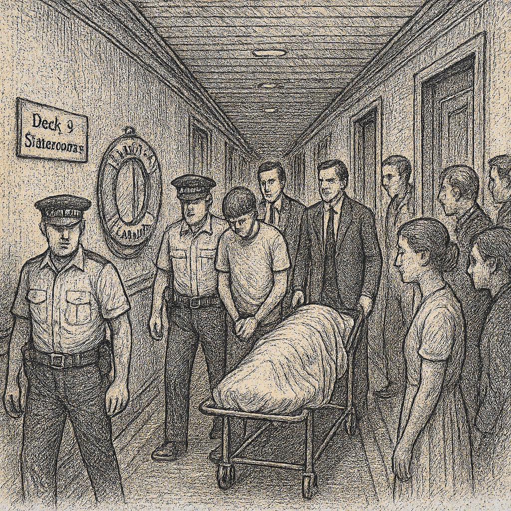 Illustration accompanying article: Teen charged in death, sexual abuse of stepsister on Carnival cruise