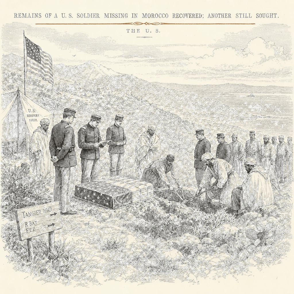 Illustration accompanying article: Remains of US soldier missing in Morocco recovered; another still sought