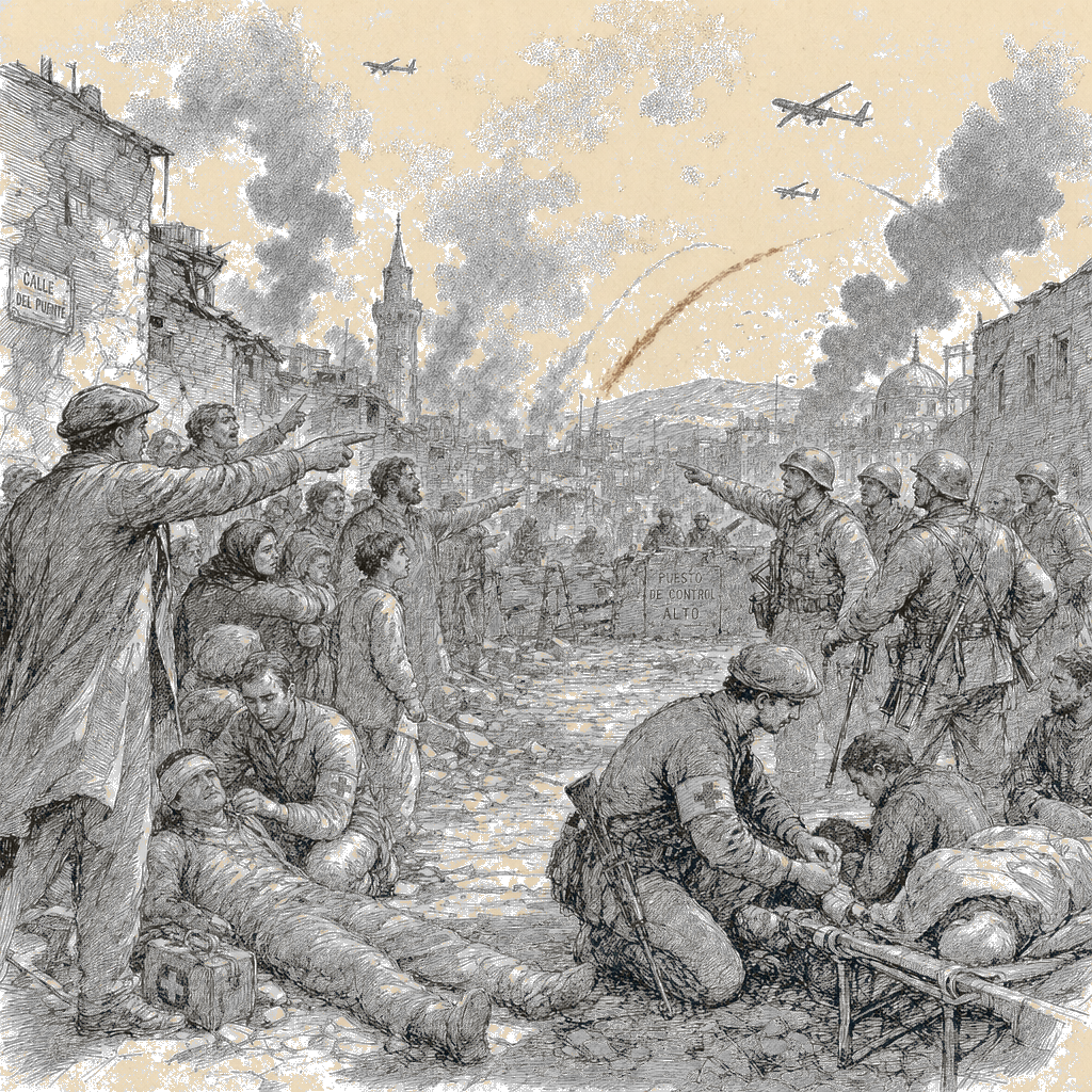 Illustration accompanying article: Russia and Ukraine accuse each other of violating US-brokered truce