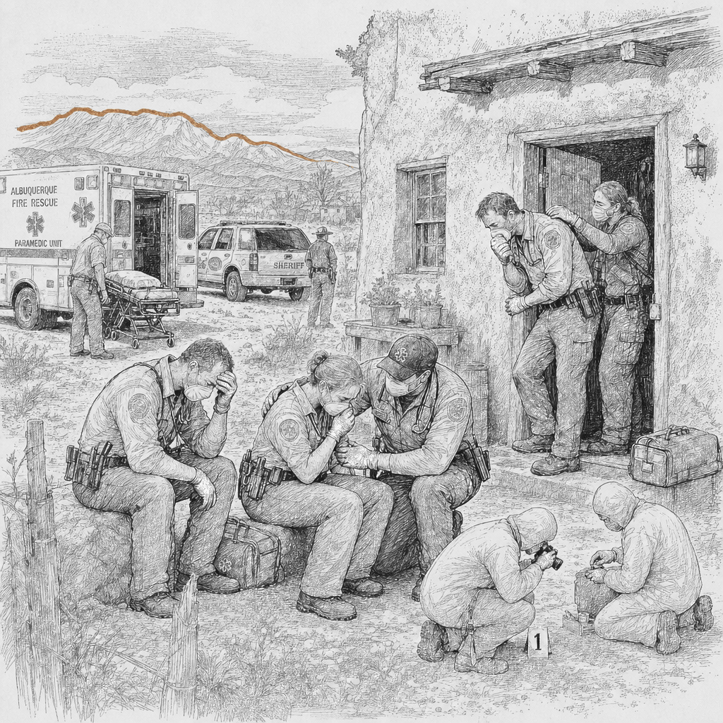 Illustration accompanying article: Fentanyl and meth found at NM home where responders fell ill after overdose call