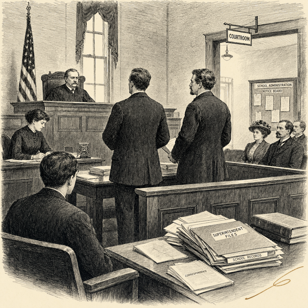 Illustration accompanying article: Former Des Moines superintendent sentenced to 2 years in citizenship case