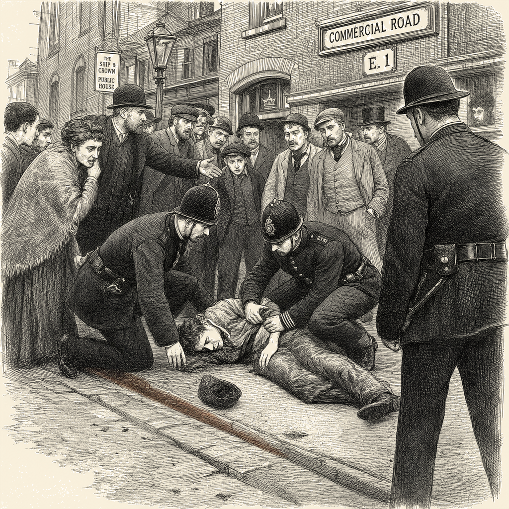 Illustration accompanying article: Bodycam footage of fatal UK stabbing fuels claims of unequal policing