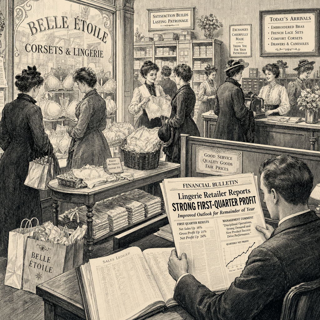 Illustration accompanying article: Victoria's Secret posts Q1 profit, raises outlook on bra sales