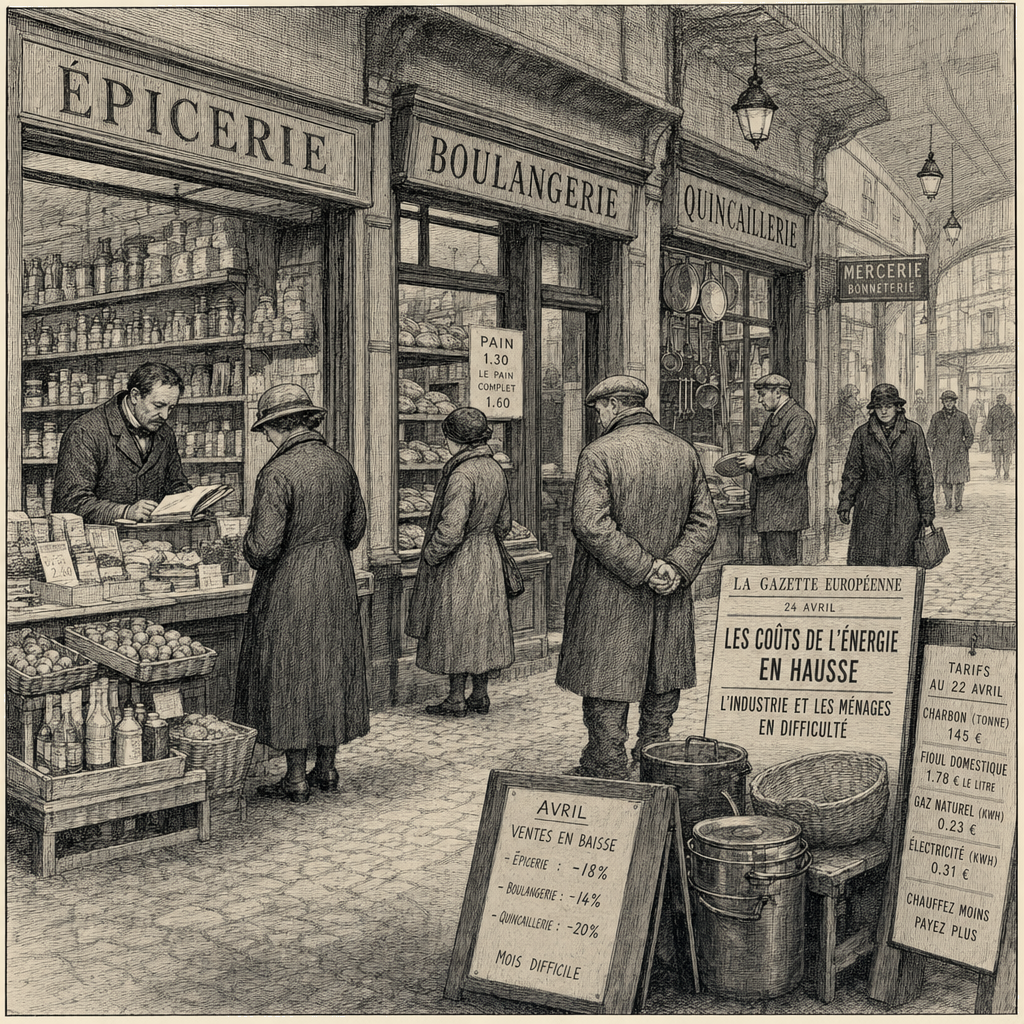 Illustration accompanying article: Eurozone retail sales fell 0.4% in April as Iran war energy costs bite