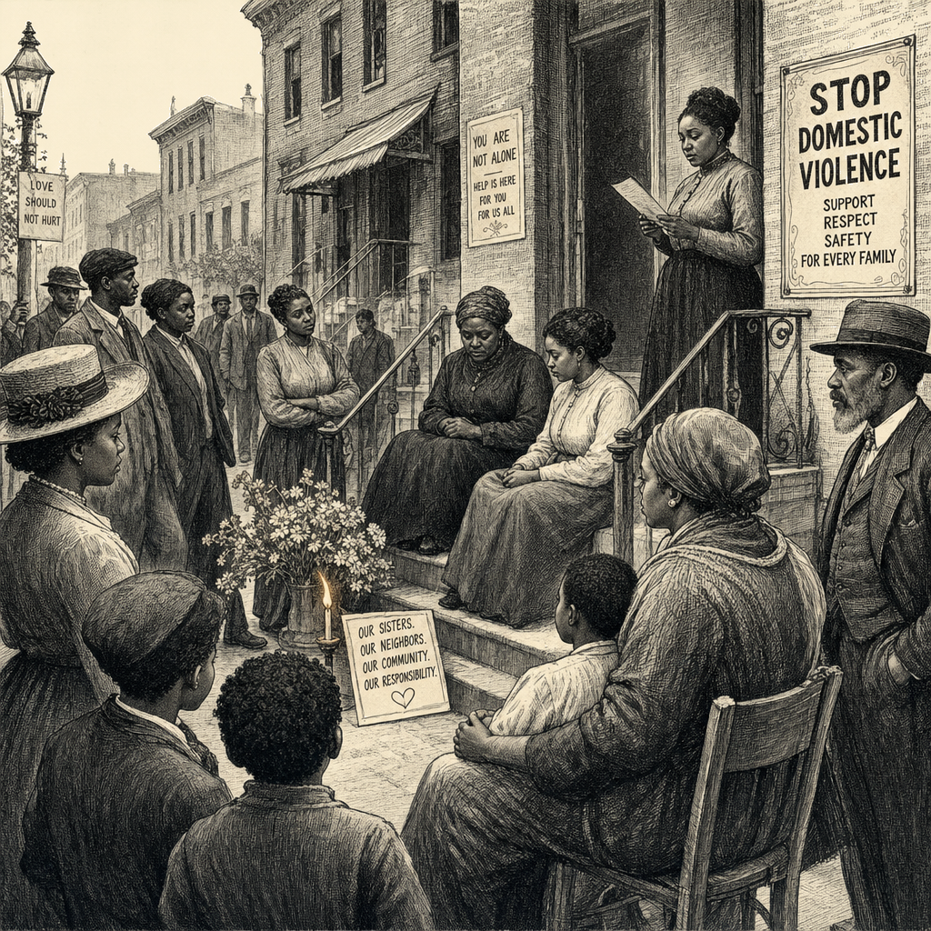 Illustration accompanying article: Black women killed at disproportionate rates in domestic violence cases