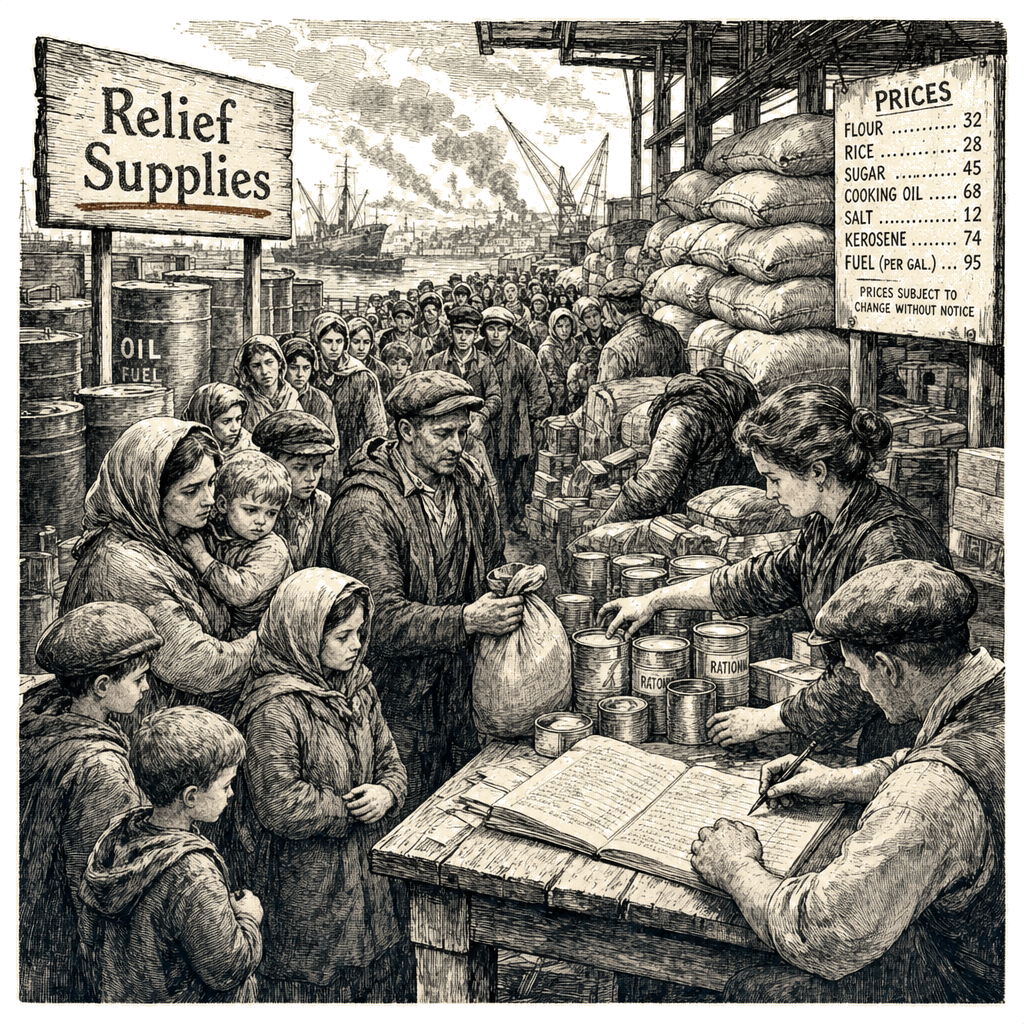 Illustration accompanying article: Iran war pushing millions into hunger, UN warns, as ceasefire frays
