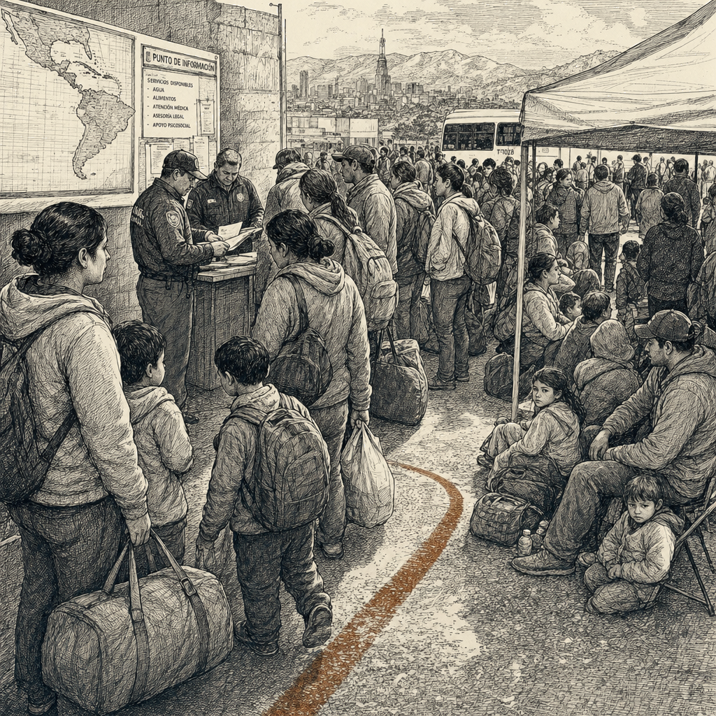 Illustration accompanying article: The Americas lead world in forced displacement with 22.8 million, UN report says
