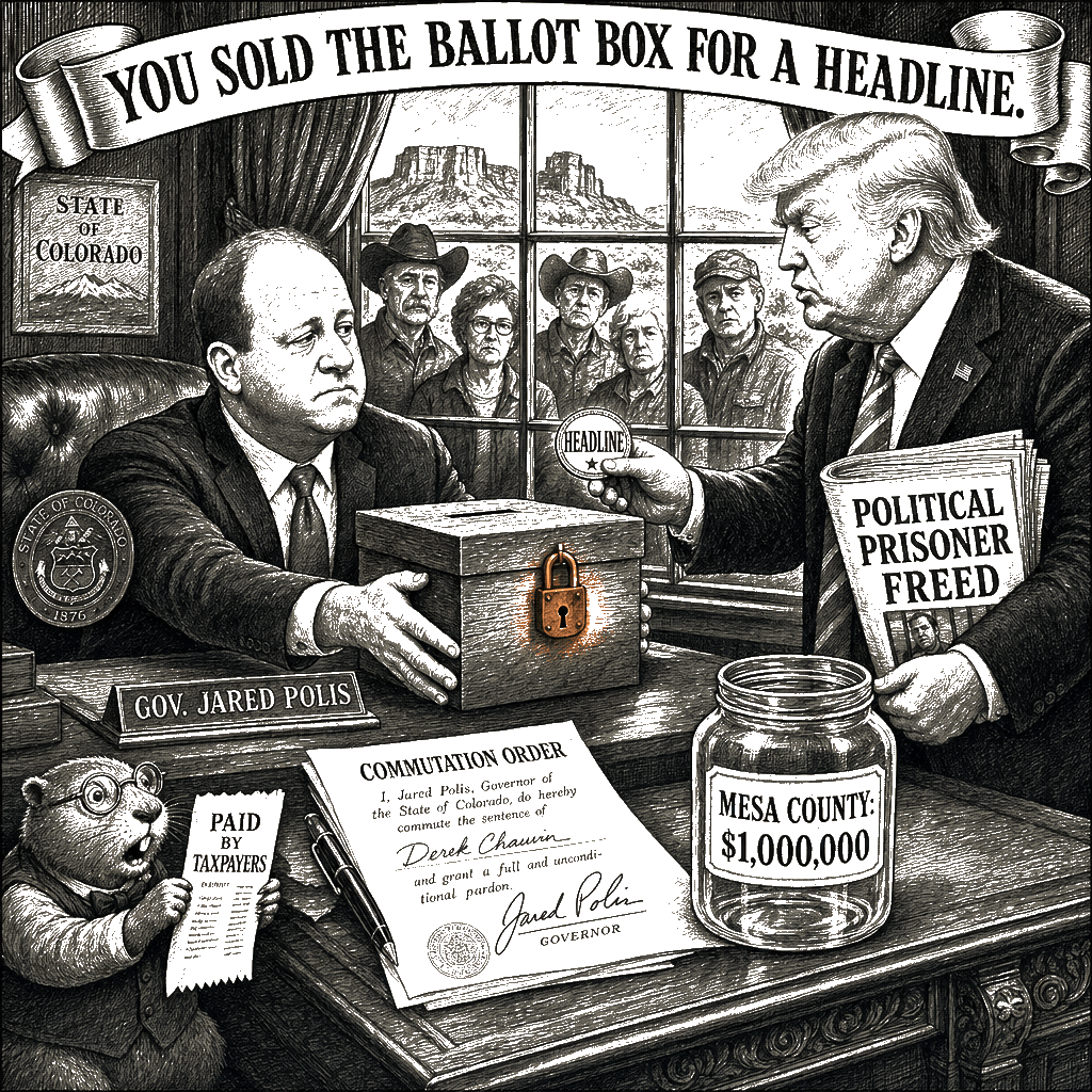 Editorial cartoon by Hector Rentier: Jared, You Sold the Ballot Box for a Headline