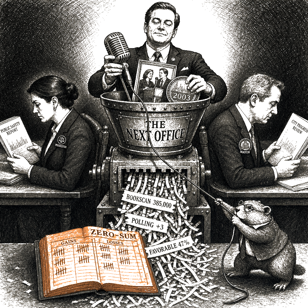 Editorial cartoon by Hector Rentier: The Hunger for the Presidency Eats Your Friendship