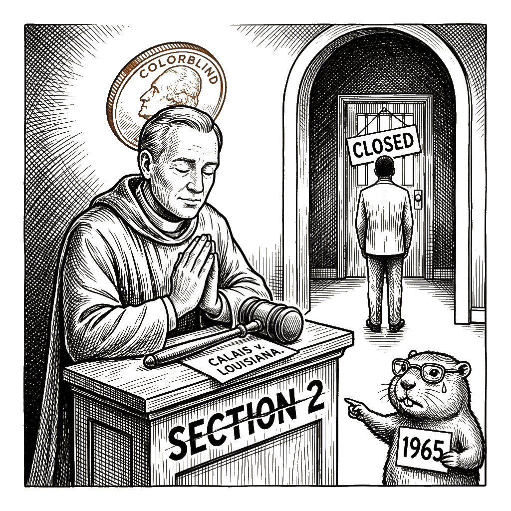 Editorial cartoon by Hector Rentier: The Supreme Court Just Authorized the Intentional Dilution of Black Voting Power